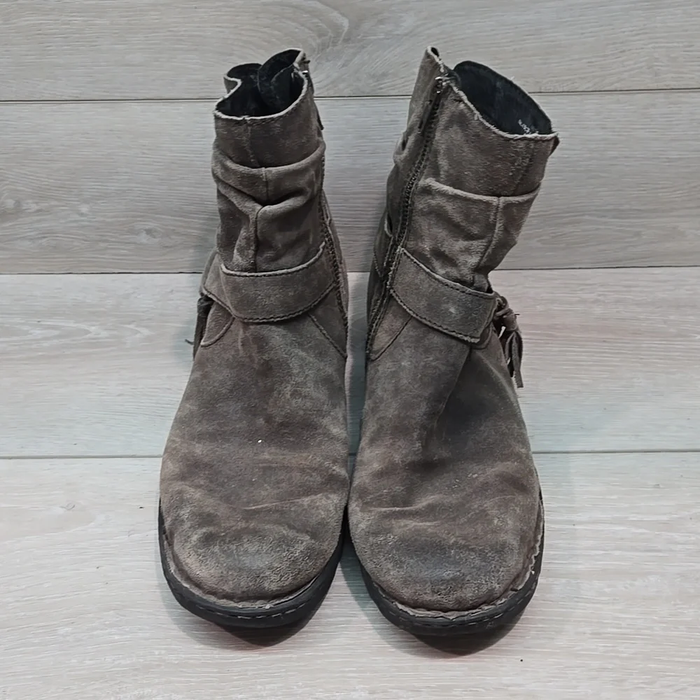Born Women's Suede Ankle Boots Moto Shoes Sz 8.5M