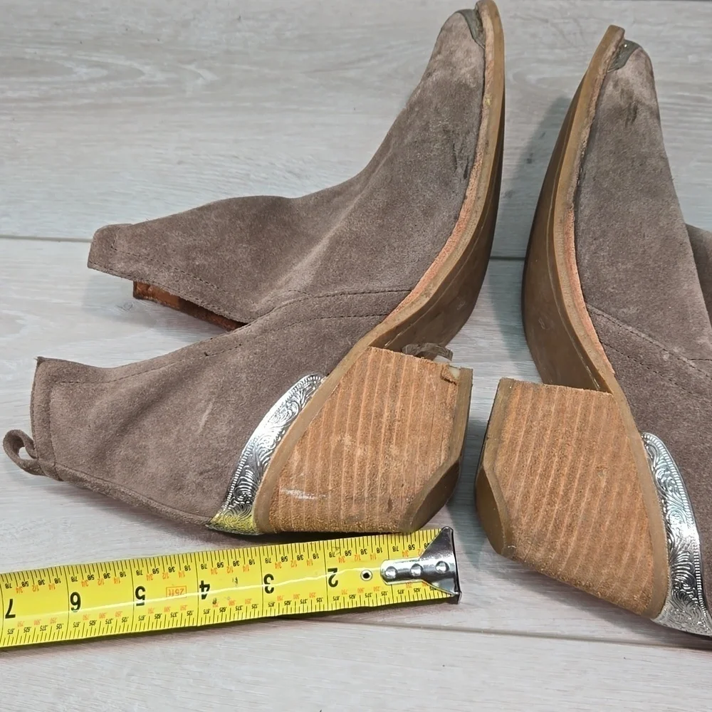 Jeffrey Campbell Women Cutout Side Heels Suede Moto Hobo boots shoes sz 8