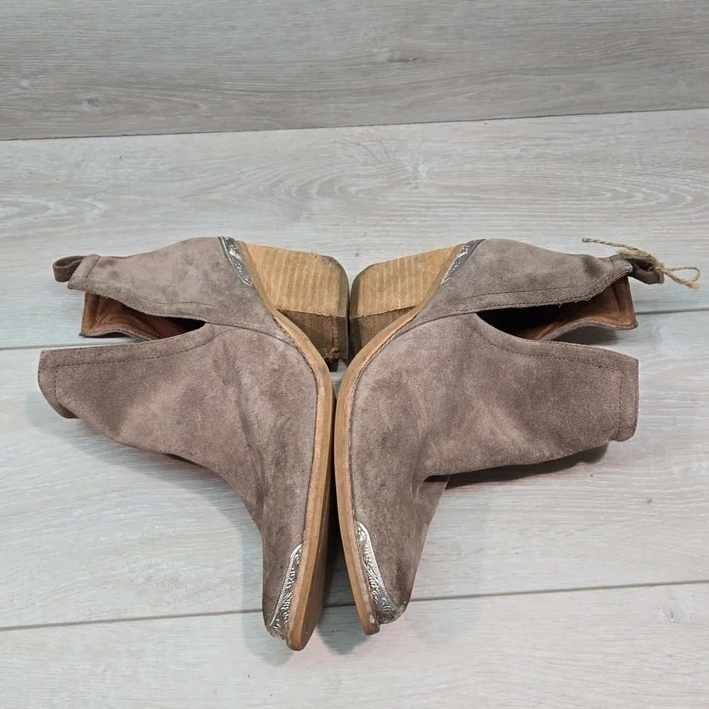 Jeffrey Campbell Women Cutout Side Heels Suede Moto Hobo boots shoes sz 8