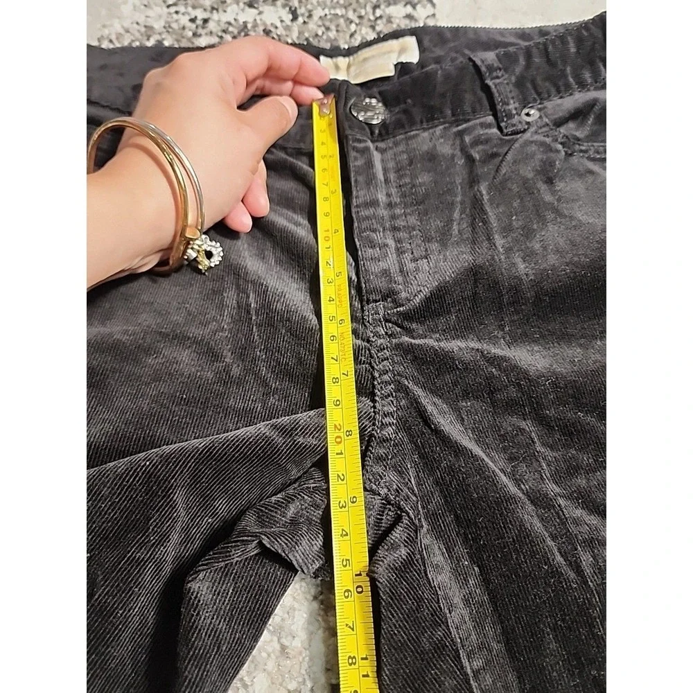 Michael Kors Corduroy Pants Women Sz 8 Gray Flare Leg Boho Retro Fall Stretch