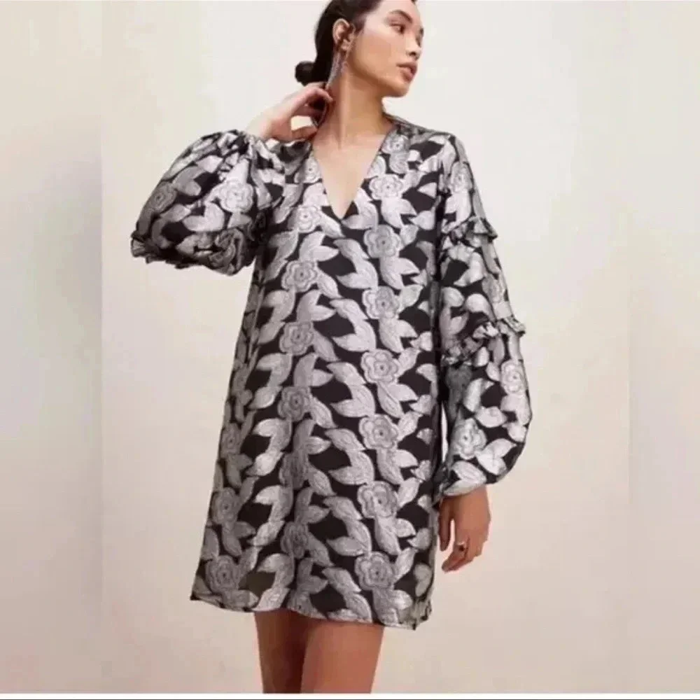 NWOT Jen's Pirate Booty/Free People Rising Star Metallic Mini Dress XS