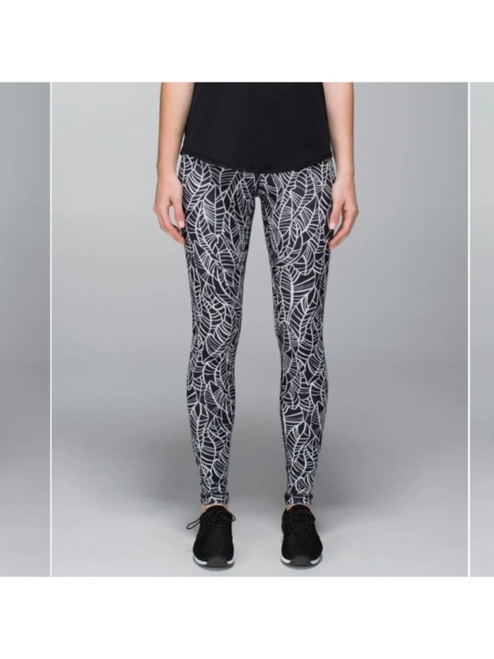 Lululemon Wunder Under Pant *Full-On Luxtreme (Roll Down)Pretty Palm Black Ang