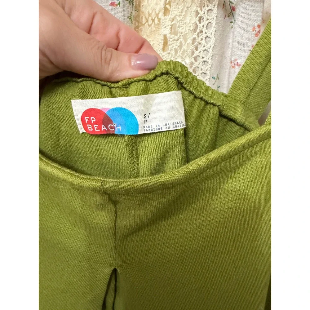 Free People FP Beach Cardamom Seed Romper Olive Green Pockets Small