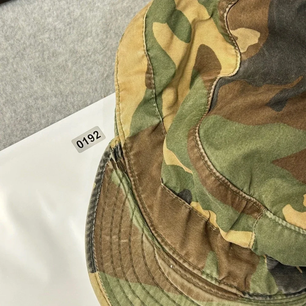 Military Woodland Camo Patrol Cap Green Unisex 7 1/8 Vintage Army BDU Field Hat