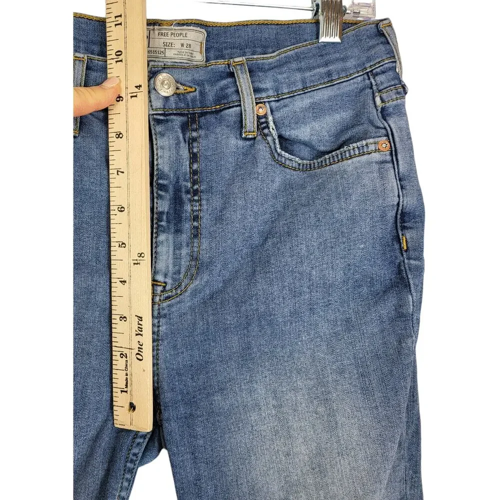Free People‎ Distressed High Rise Bermuda Shorts Size 28 # 645