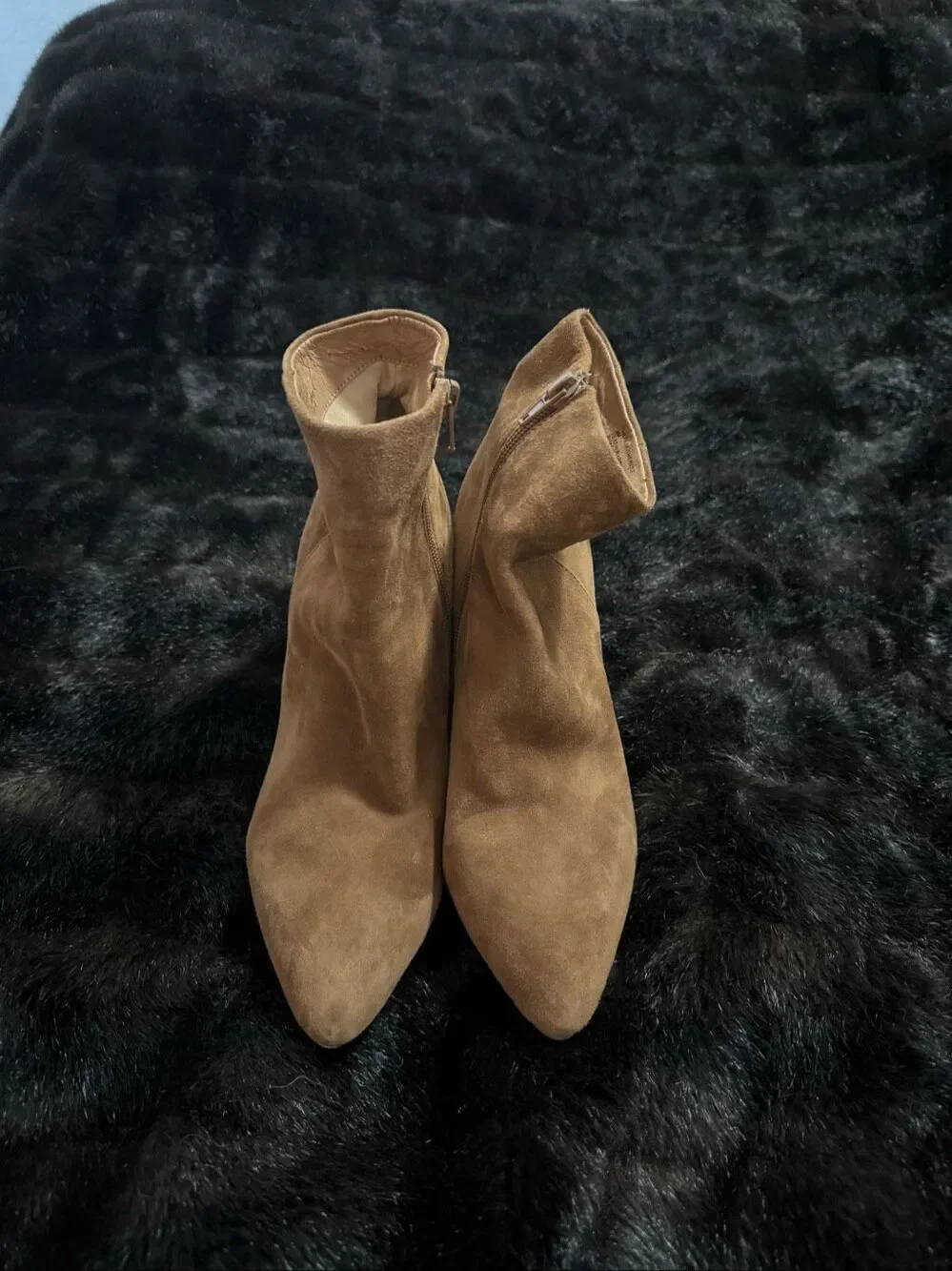STEVE MADDEN Therese Ankle Cognac Suede Ankle Booties size 9 M Boots Shoes