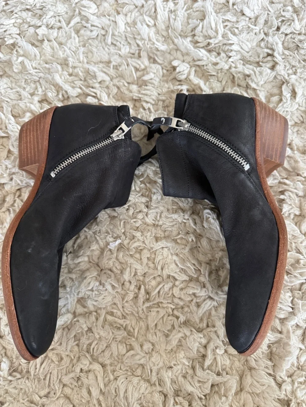 Sam Edelman Black Suede Ankle Booties with Side Zipper