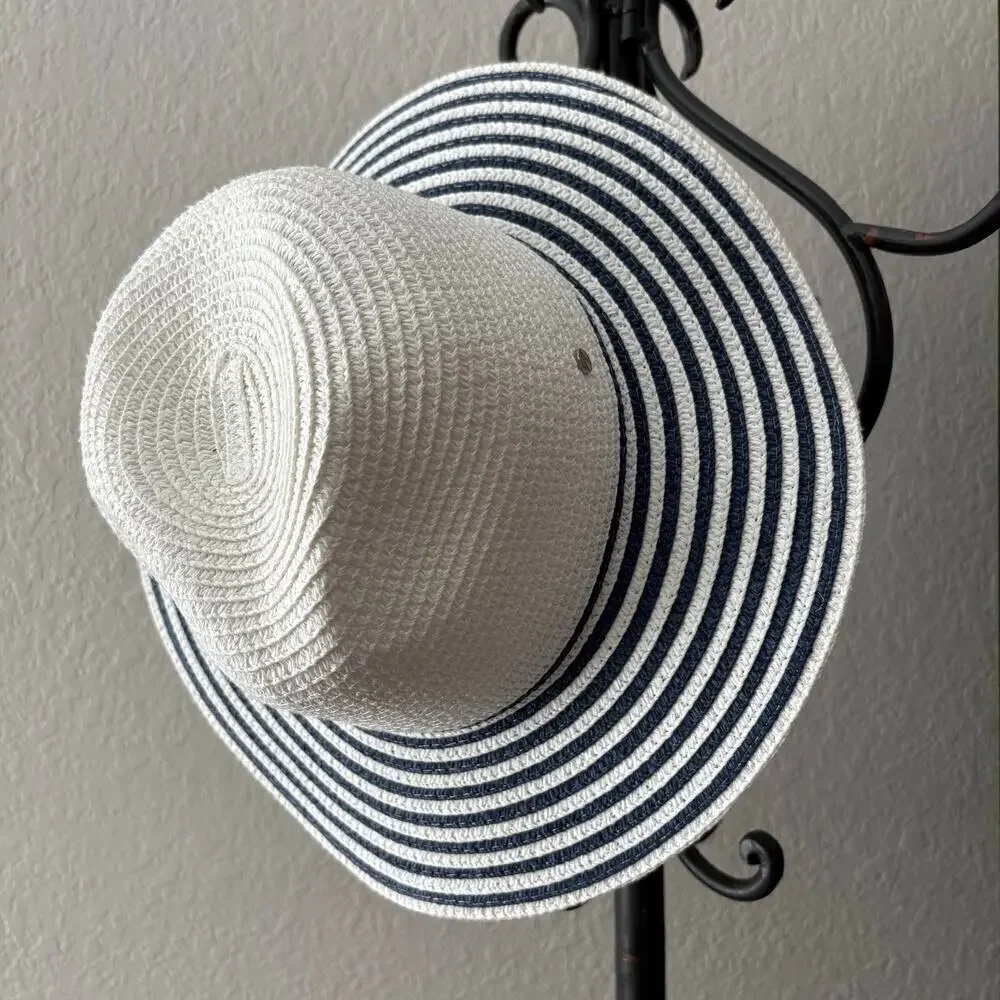 JONES NEW YORK Women's Sun Hat Sz OS Summer Cruise Ship Cabana Beachy Nautical