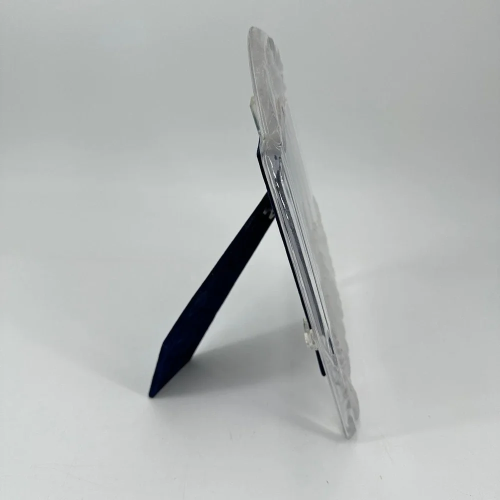 Vintage‎ Frosted Crystal 5x7 Picture Frame Bow Strawberry Cottagecore Decor