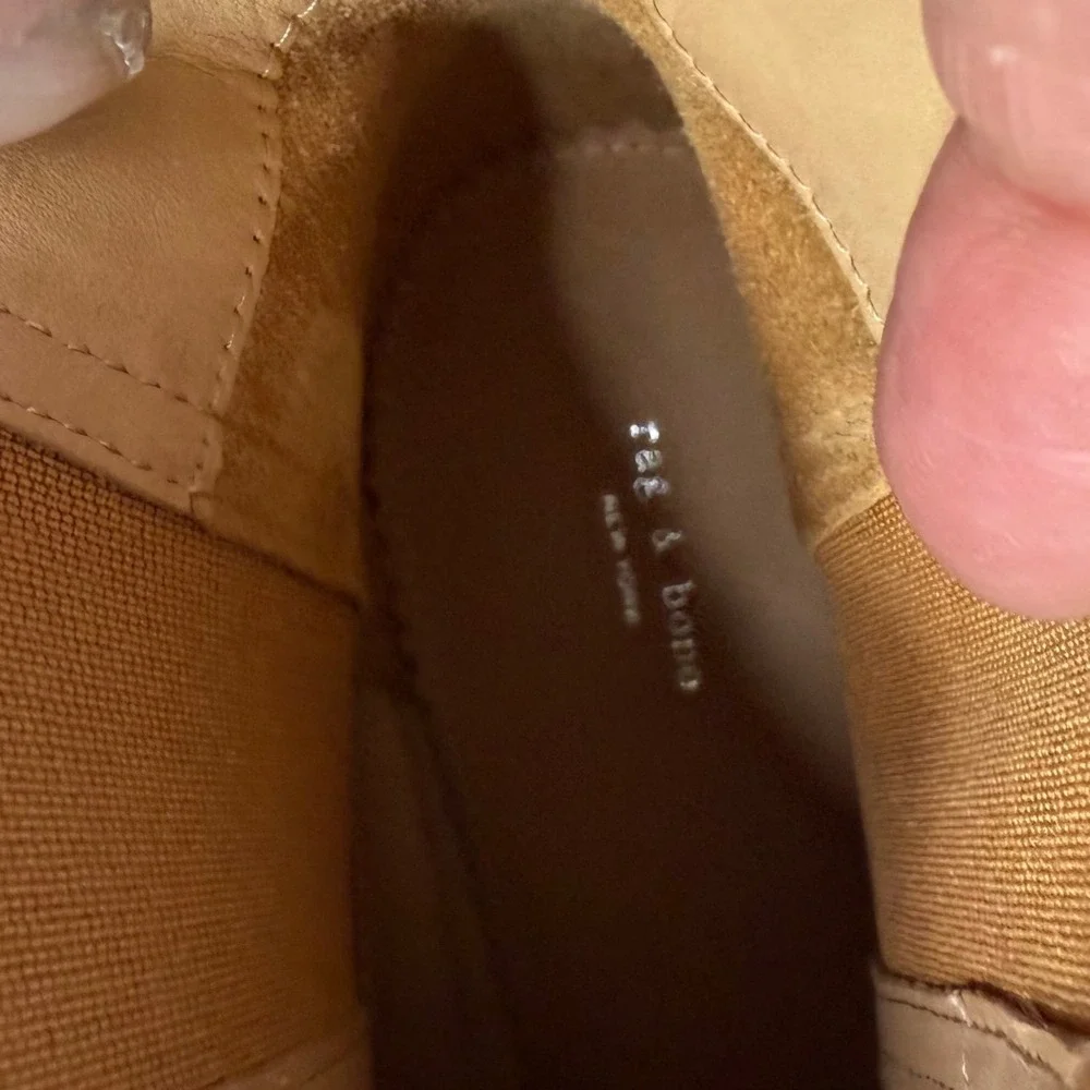 Rag & Bone Walker Camel Brown Suede Chelsea Ankle Boots Pointed Toe 41