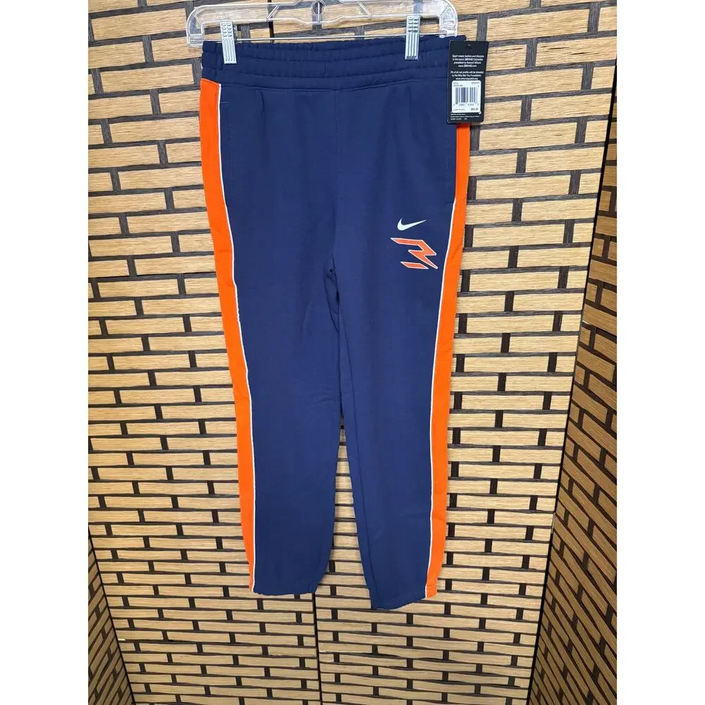 Nike Blue and Orange Sweatpants Boys Size‎ Large