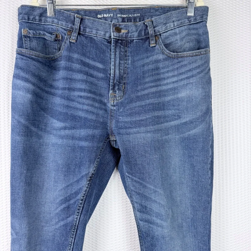 Old Navy Skinny Ajuste Jeans Mens 36W Medium Wash Blue Denim Stretch‎ 5-Pocket