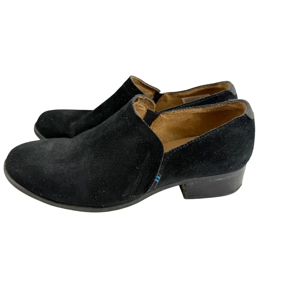 Toms black suede