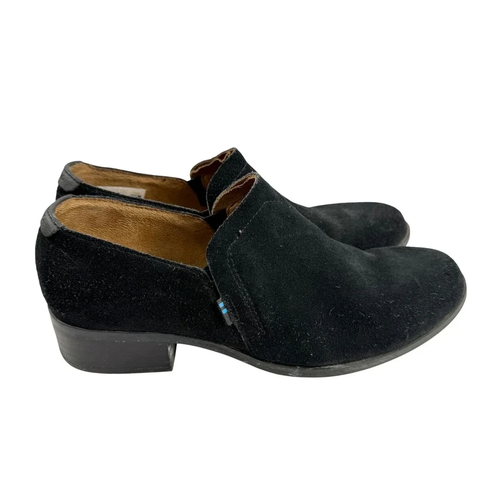 Toms black suede
