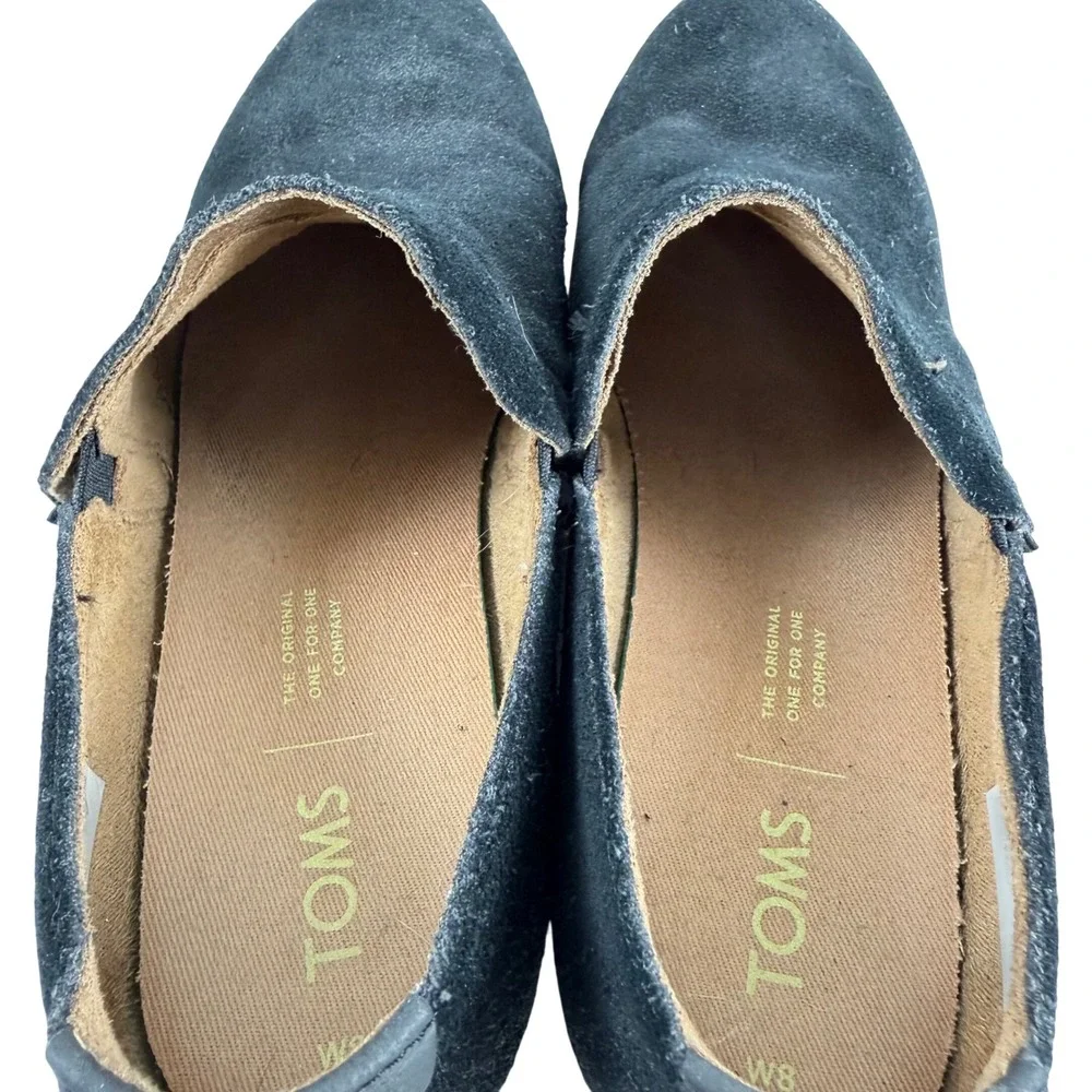 Toms black suede