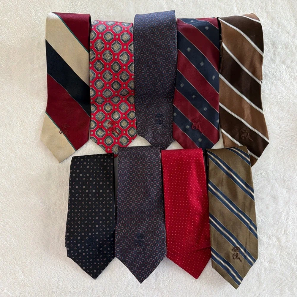 Countess Mara‎ Silk Tie Lot 9 Vintage Leopold Price & Rolle Striped Foulard Mens