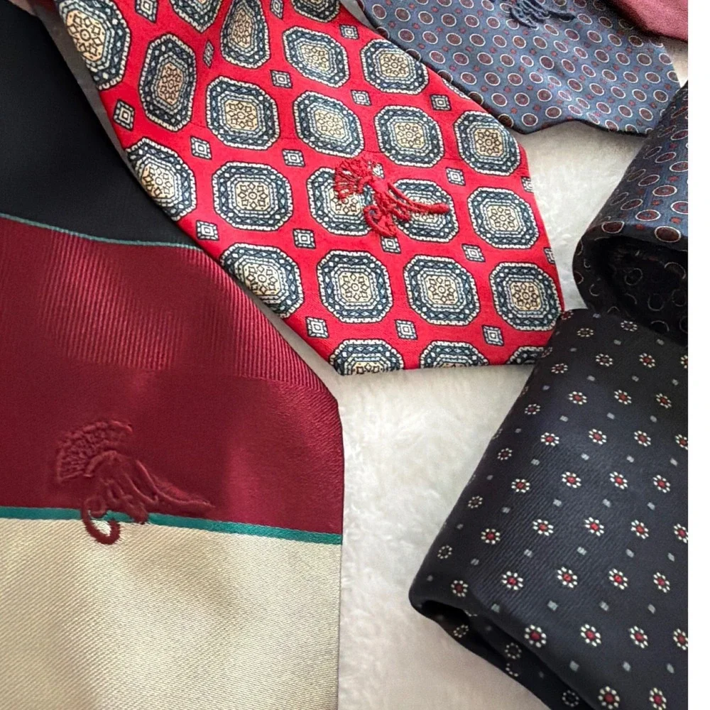 Countess Mara‎ Silk Tie Lot 9 Vintage Leopold Price & Rolle Striped Foulard Mens