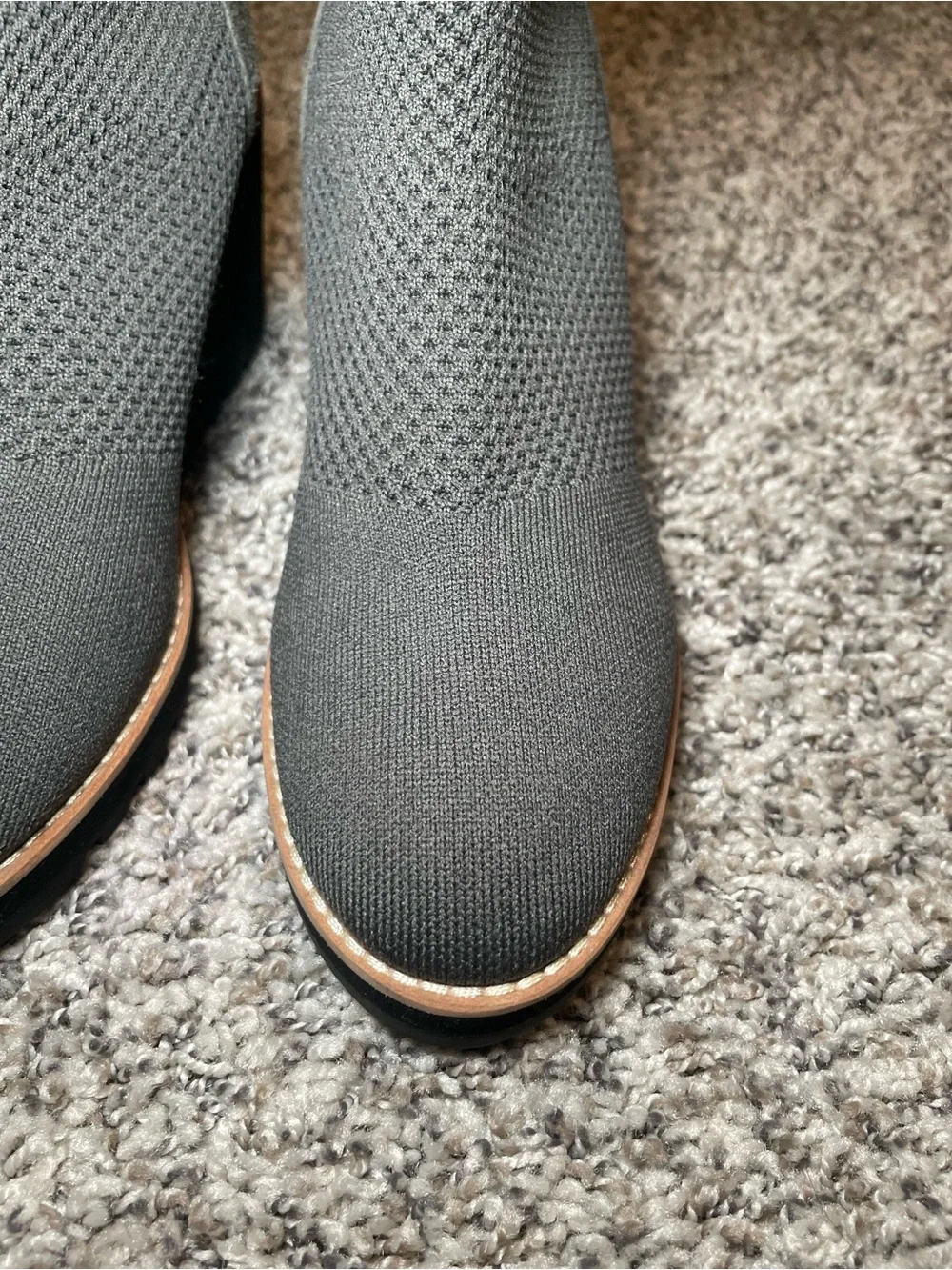Eileen Fisher Women's Gray Stretch Knit Wedge Booties Ankle‎ Boots 8 Shoes