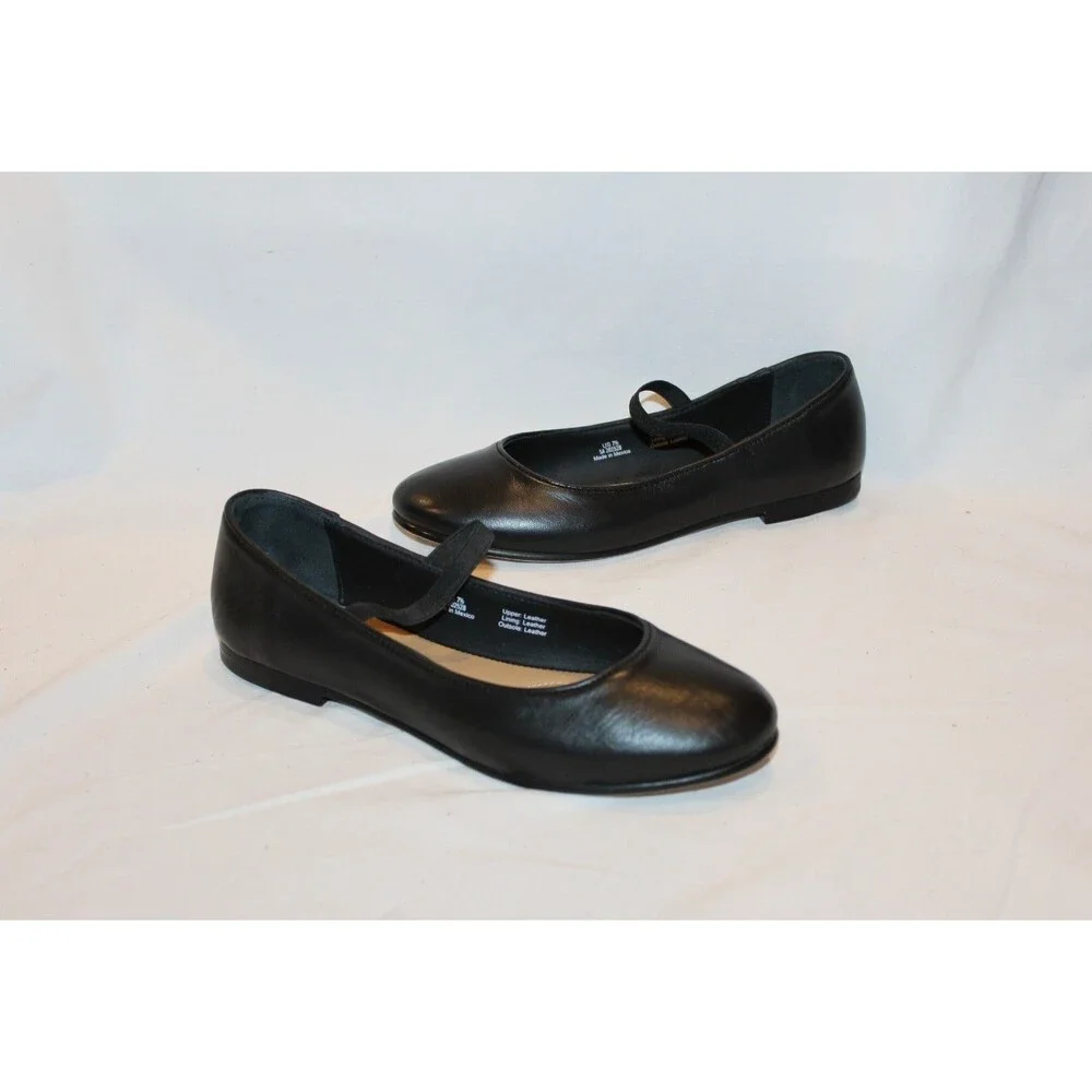 NISOLO WOMEN'S BEA LEATHER MARY JANE BALLET FLATS BLACK SZ‎ 7 NIB $138