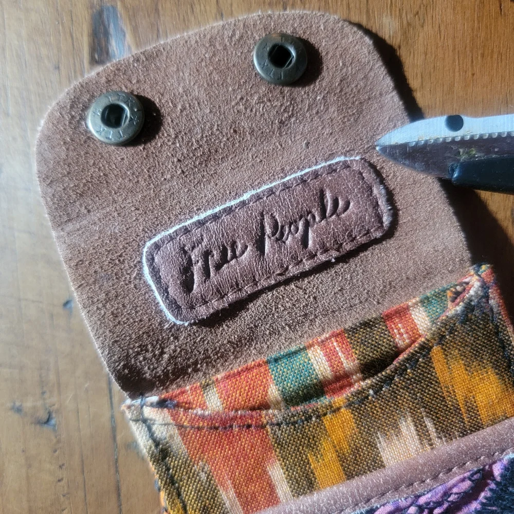 🍄🪬 Free People Boho Embroidered Repurposed vtg banjara hippie Wallet card case