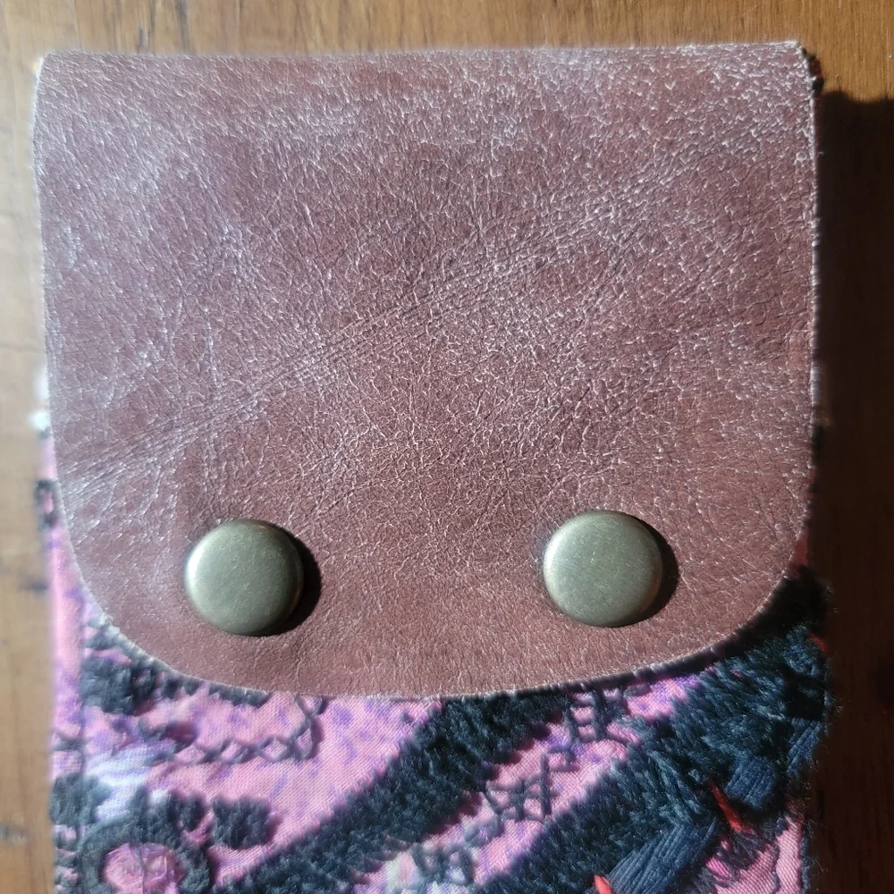 🍄🪬 Free People Boho Embroidered Repurposed vtg banjara hippie Wallet card case