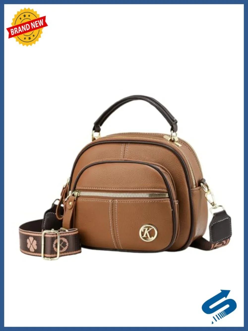 Vintage PU Leather Saddle Bag Women's Crossbody Tote Adjustable Strap