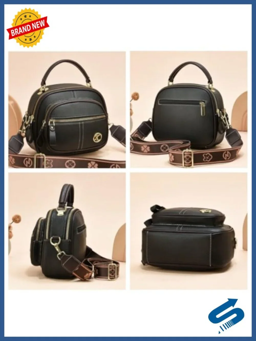 Vintage PU Leather Saddle Bag Women's Crossbody Tote Adjustable Strap