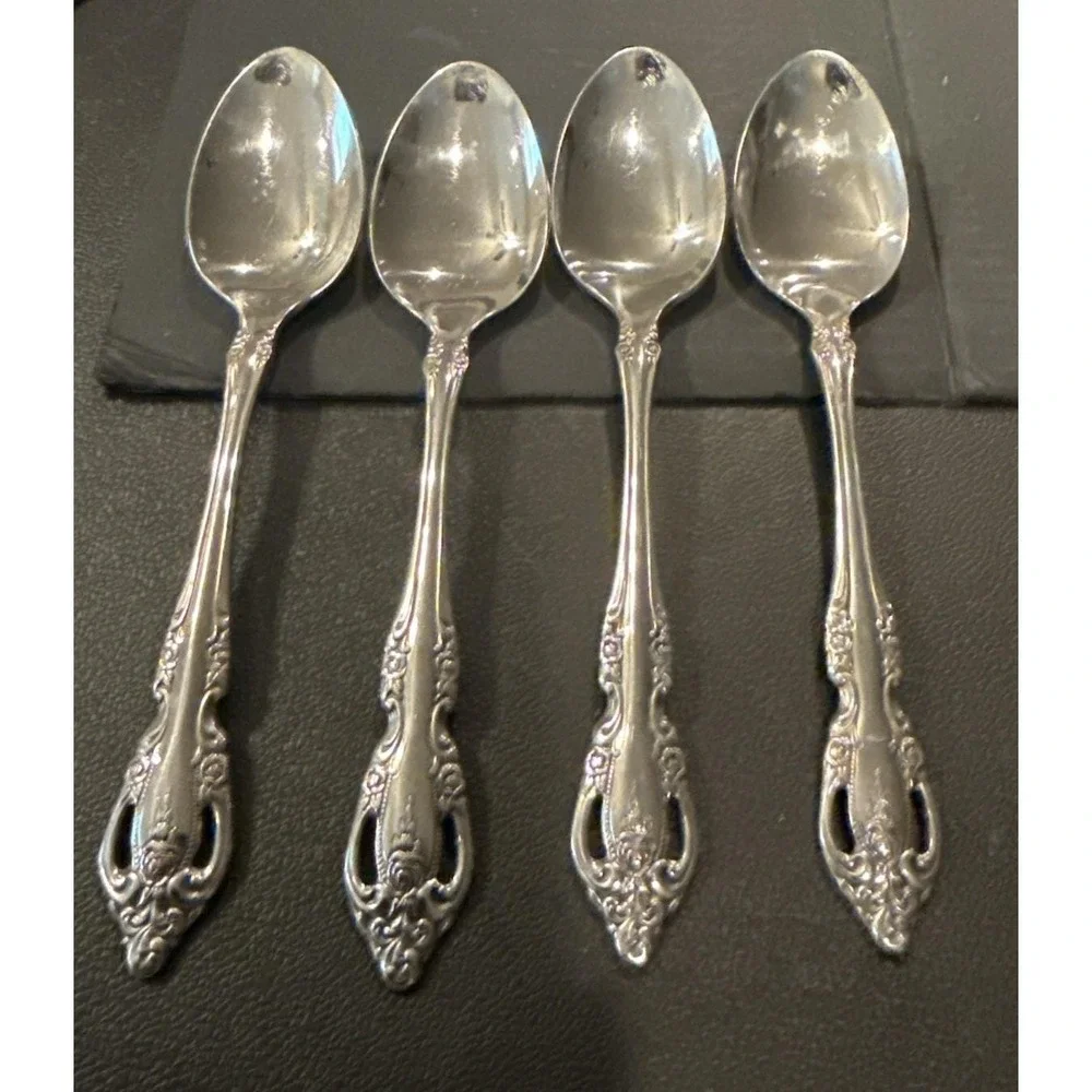 Oneida Brahms Community Teaspoon Spoon Spoons Stainless Steel Set Of 4