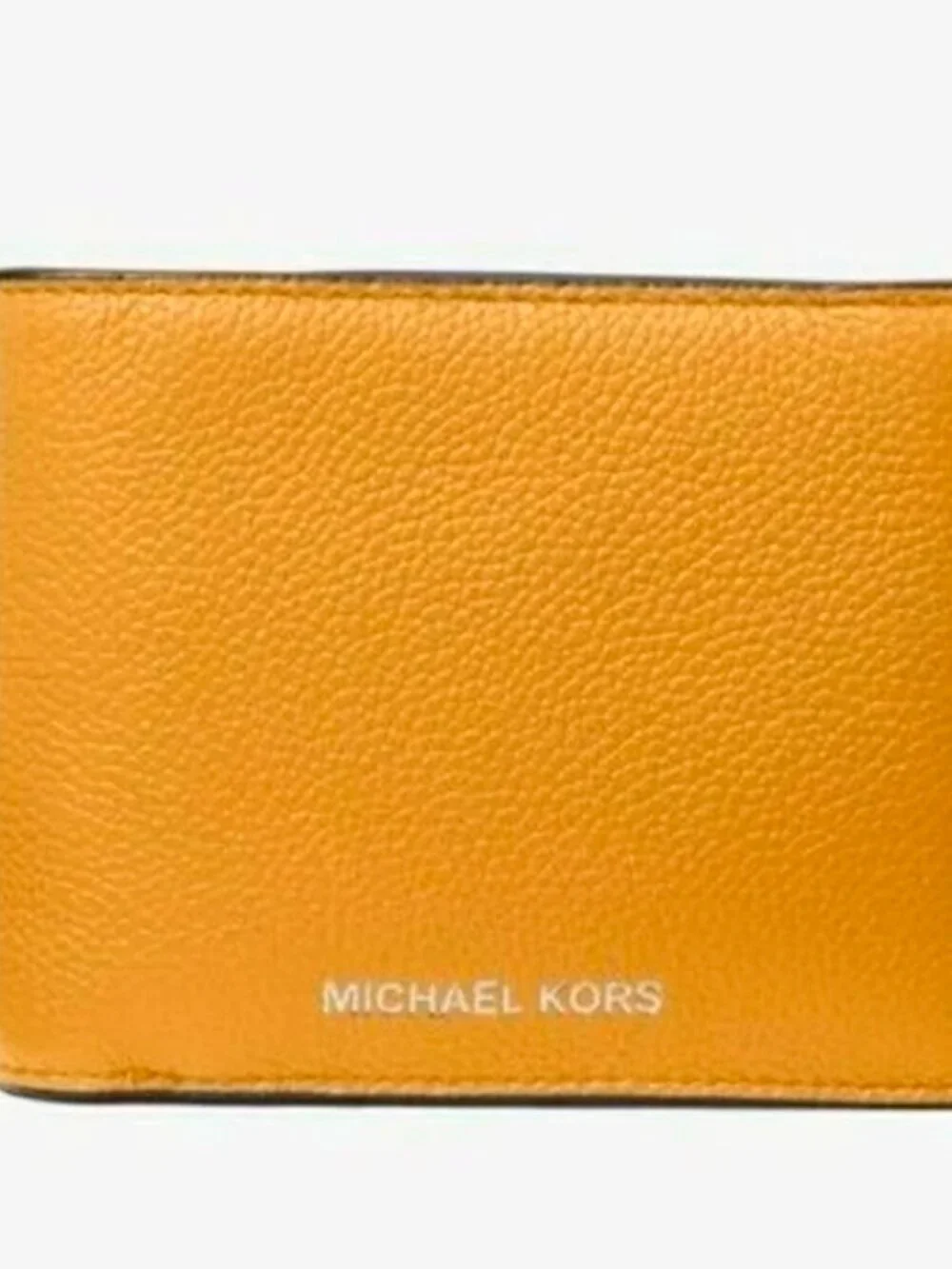 S Michael Kors Cooper Pebbled Yellow Leather Billfold Wallet 3-in-1 36F9LCOF2L F