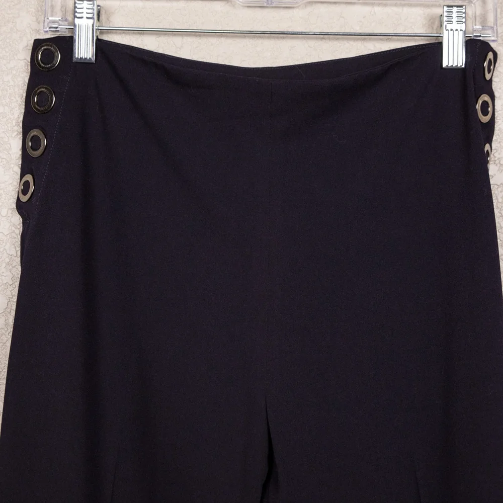 Vintage Free People black wide leg nautical trousers-S
