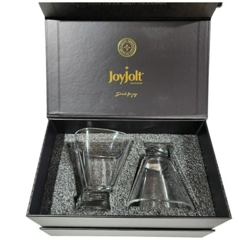 Set of Two Semi Square Cocktail Dessert Martini Crystal Drinking Glass‎ 7.5 Oz