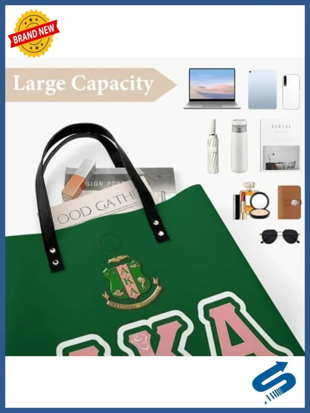 PU Leather Tote for Women Sorority Gift Shoulder Handbag Casual Everyday
