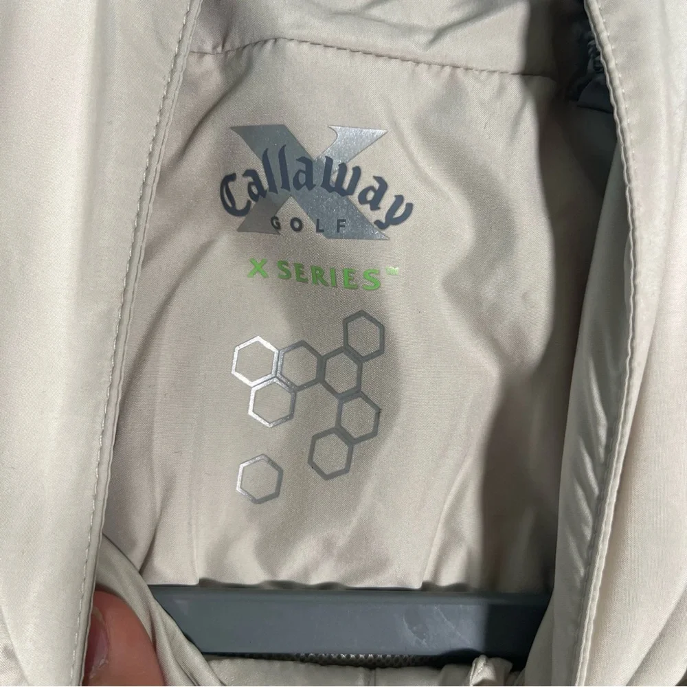 NWT Callaway Golf X Series Men Medium The Glenlivet Logo Tan Zip Pullover Jacket
