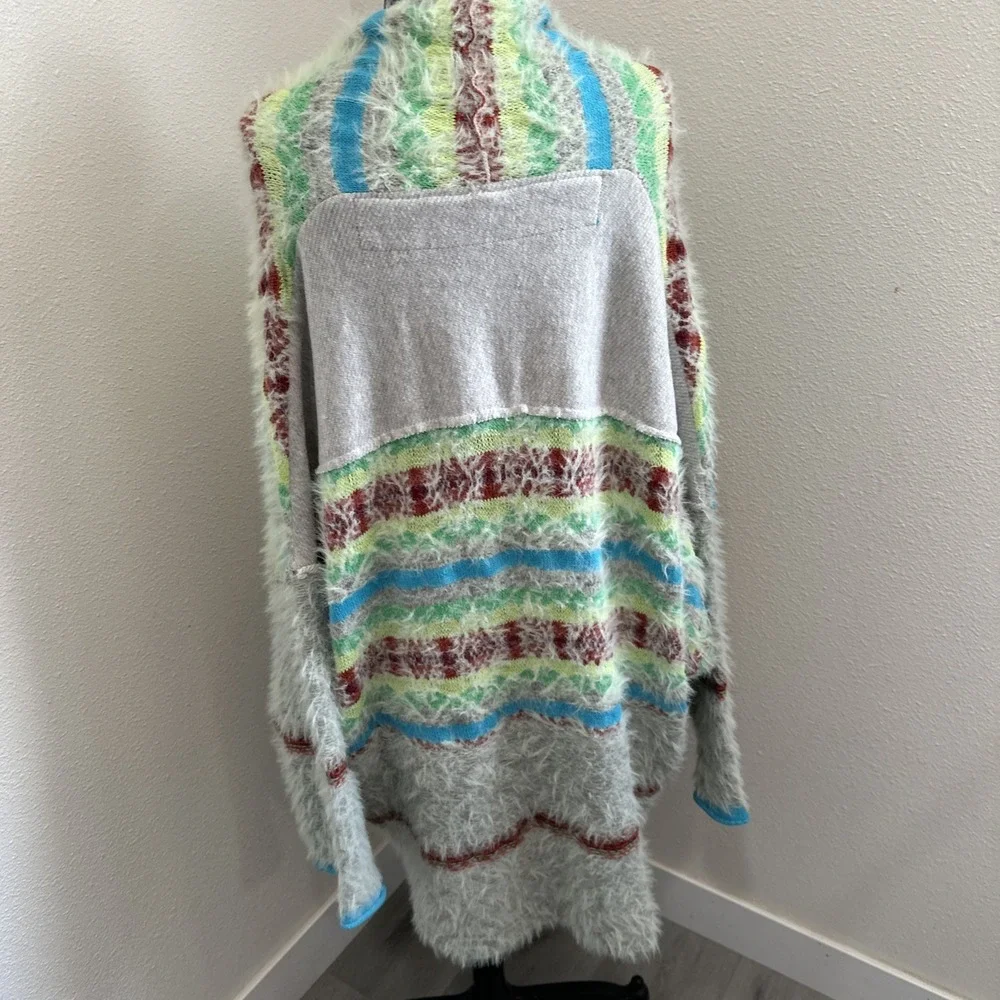 Free People Fair Weather Fuzzy Oversized‎ Women's Sweater Cardigan Size Small