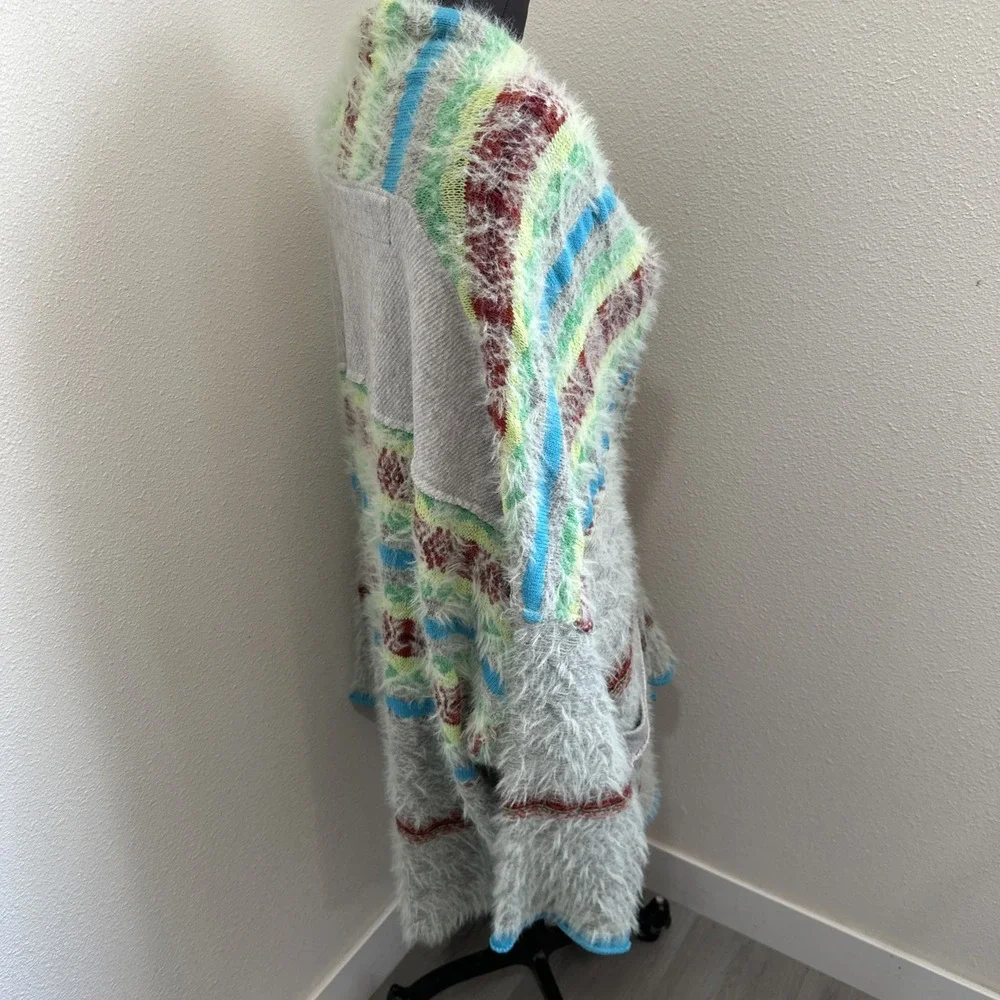 Free People Fair Weather Fuzzy Oversized‎ Women's Sweater Cardigan Size Small
