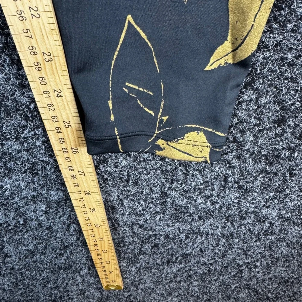 Nike Dri-FIT Leggings Womens Large Black Gold Floral Sketch Athletic Tights L