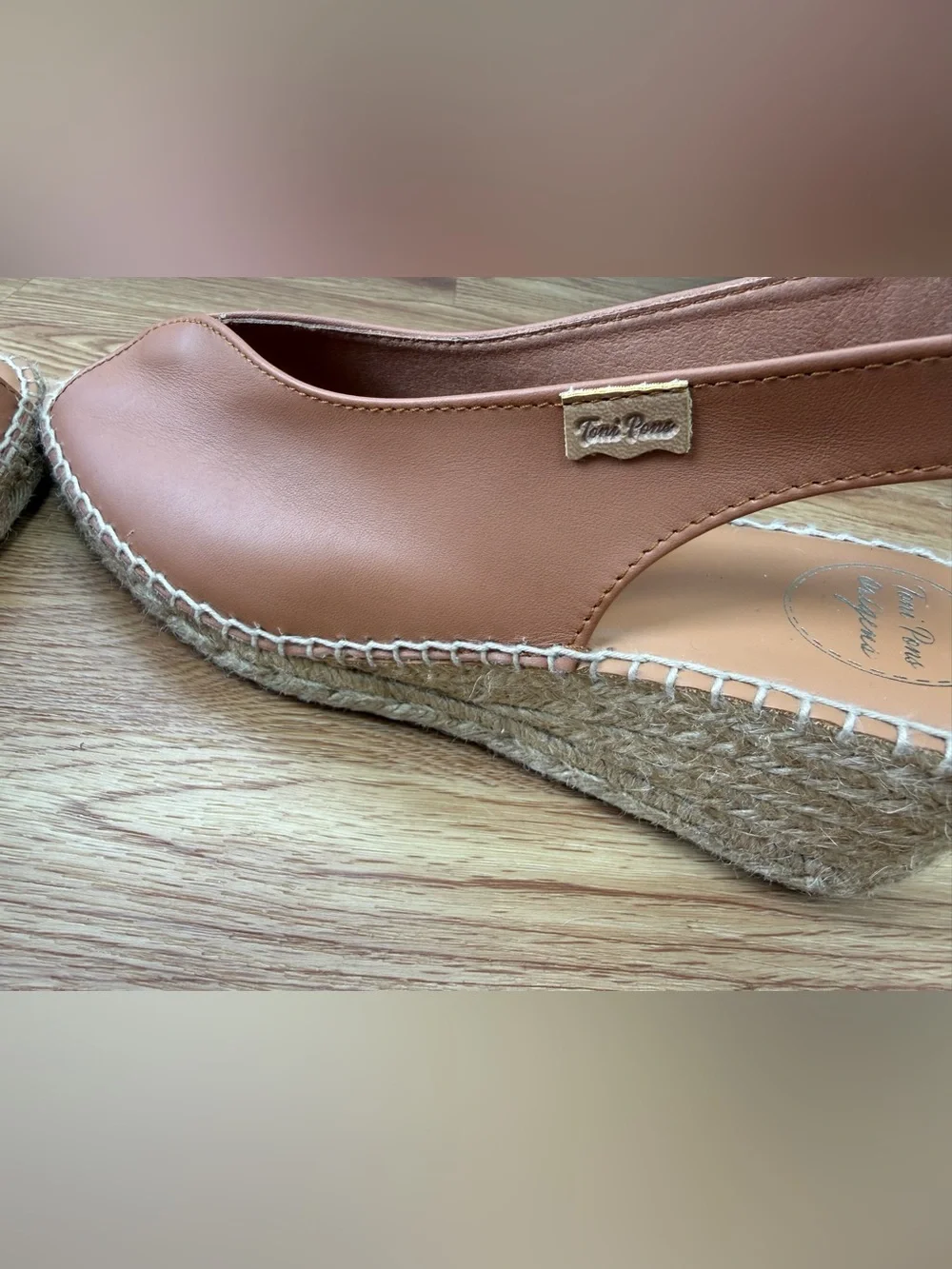 Toni Pons Wedge Bernia-P Tan Leather Espadrilles