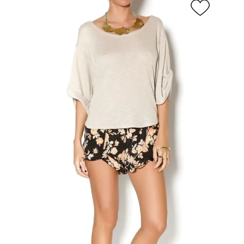 Free People Beach Nani tee in beige size medium