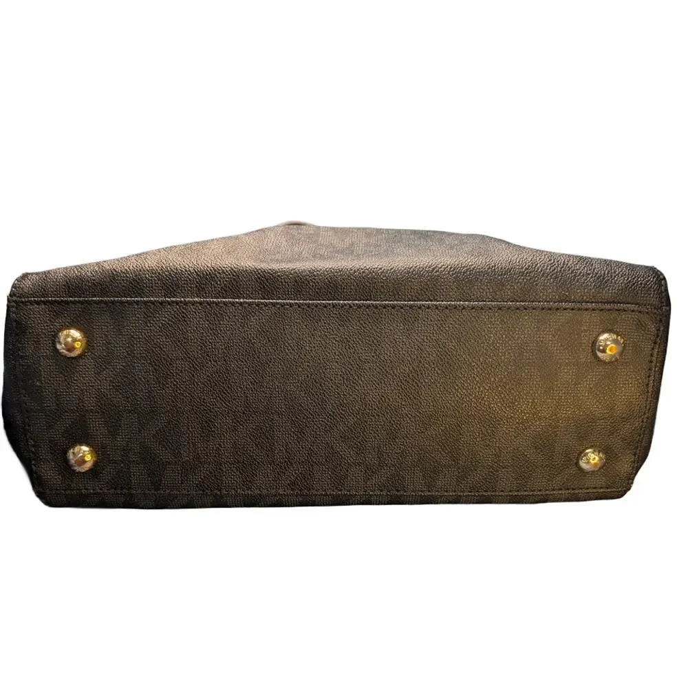 Michael Michael Kors Large Black Jet-Set Tote Coated Canvas Leather