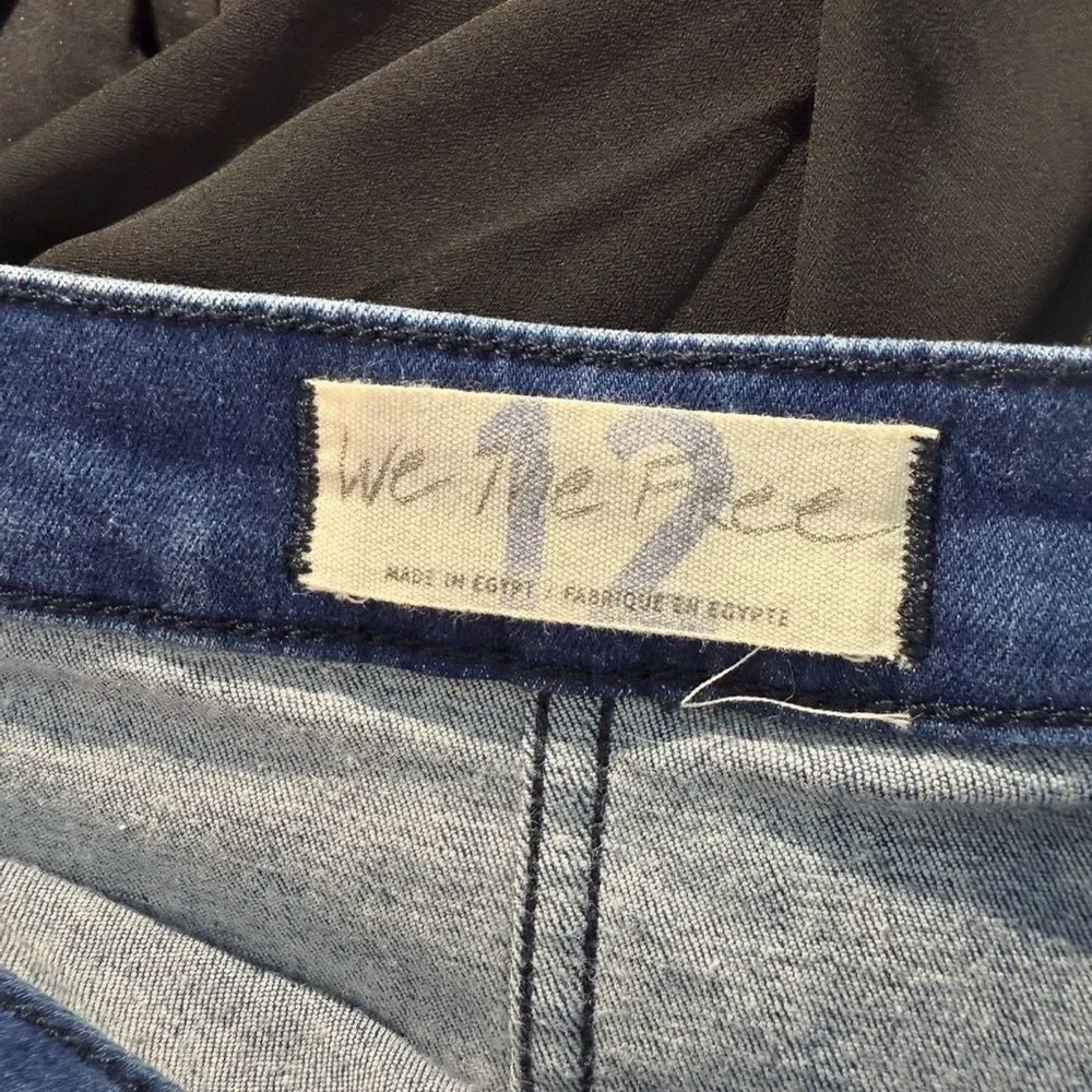 Free People-‎ We The Free Blue Wrap Mini Skirt Casual Sz 12