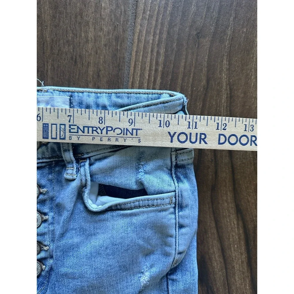 Free People Twenty 4 Ripped High Rise Button Fly Skinny Jeans Light Wash‎