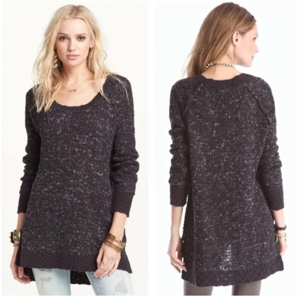 Free People Jeepster Honeycomb Sweater in‎ Gray Medium