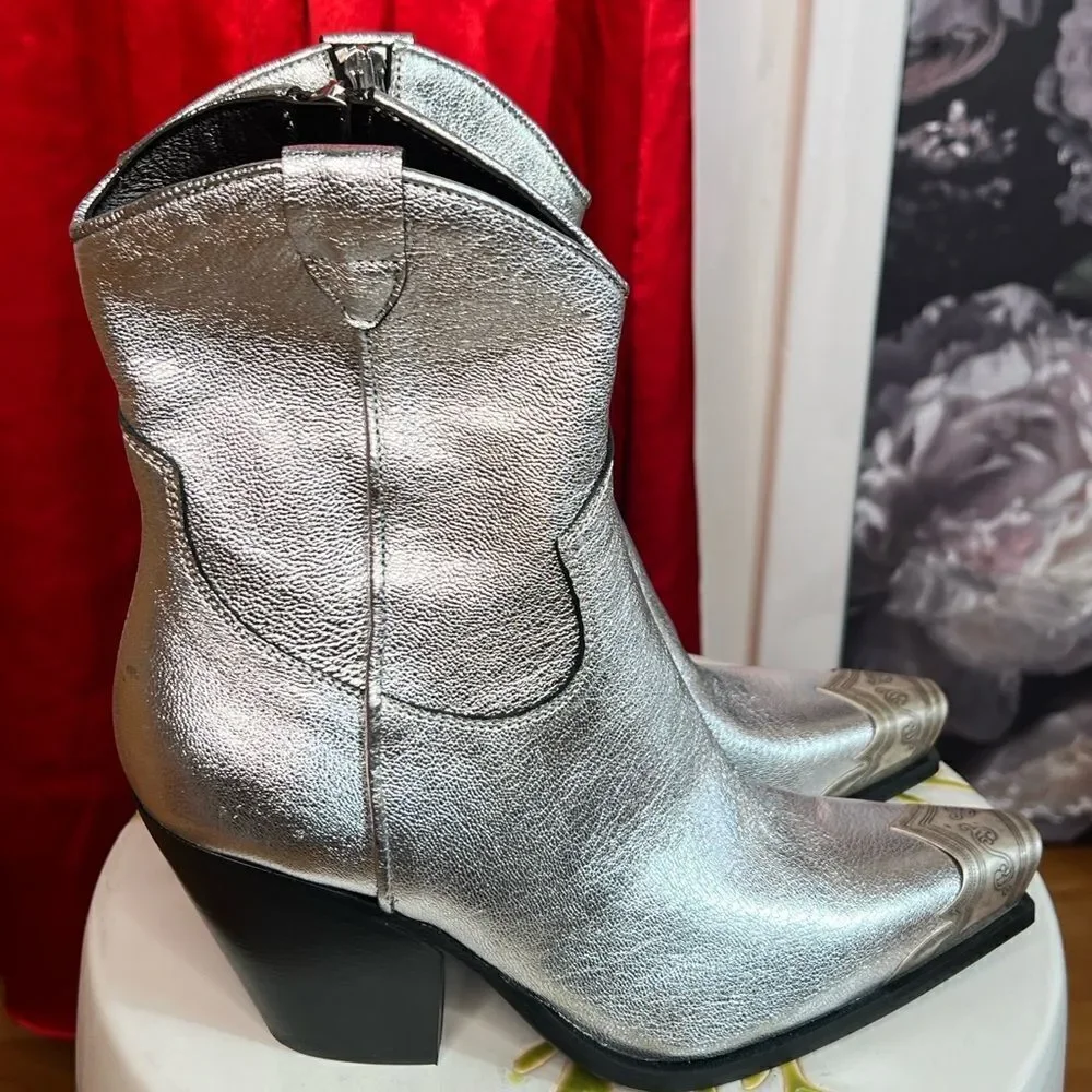Free People Brayden Western Boot in Pewter/ size 37 1/2