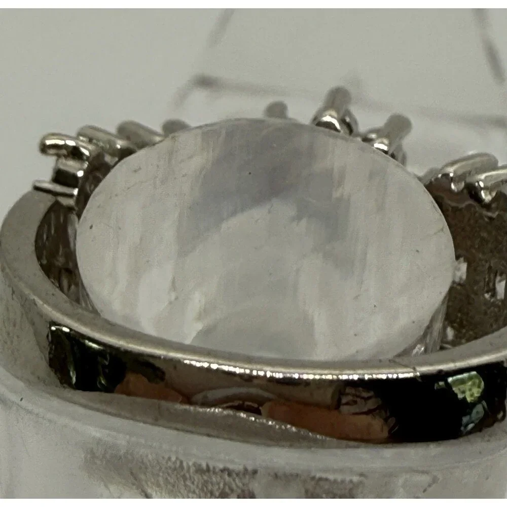 Vintage Style Engagement Ring Signed 14K WFG Oval CZ Diamond Tested 6 READ DESCP