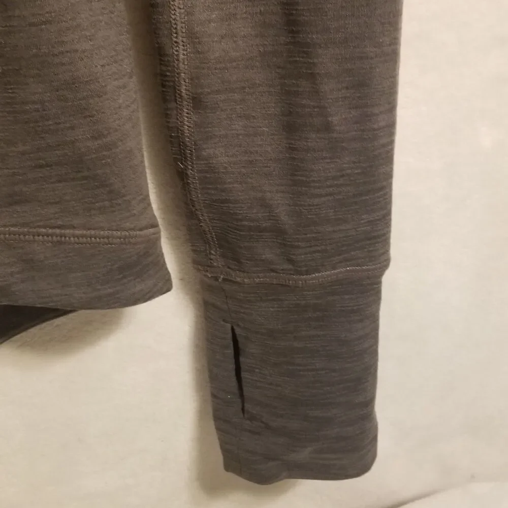 Nike M Jacket Dri-FIT Full Zip Gray Athletic Thumb Hole Compression Lightweight