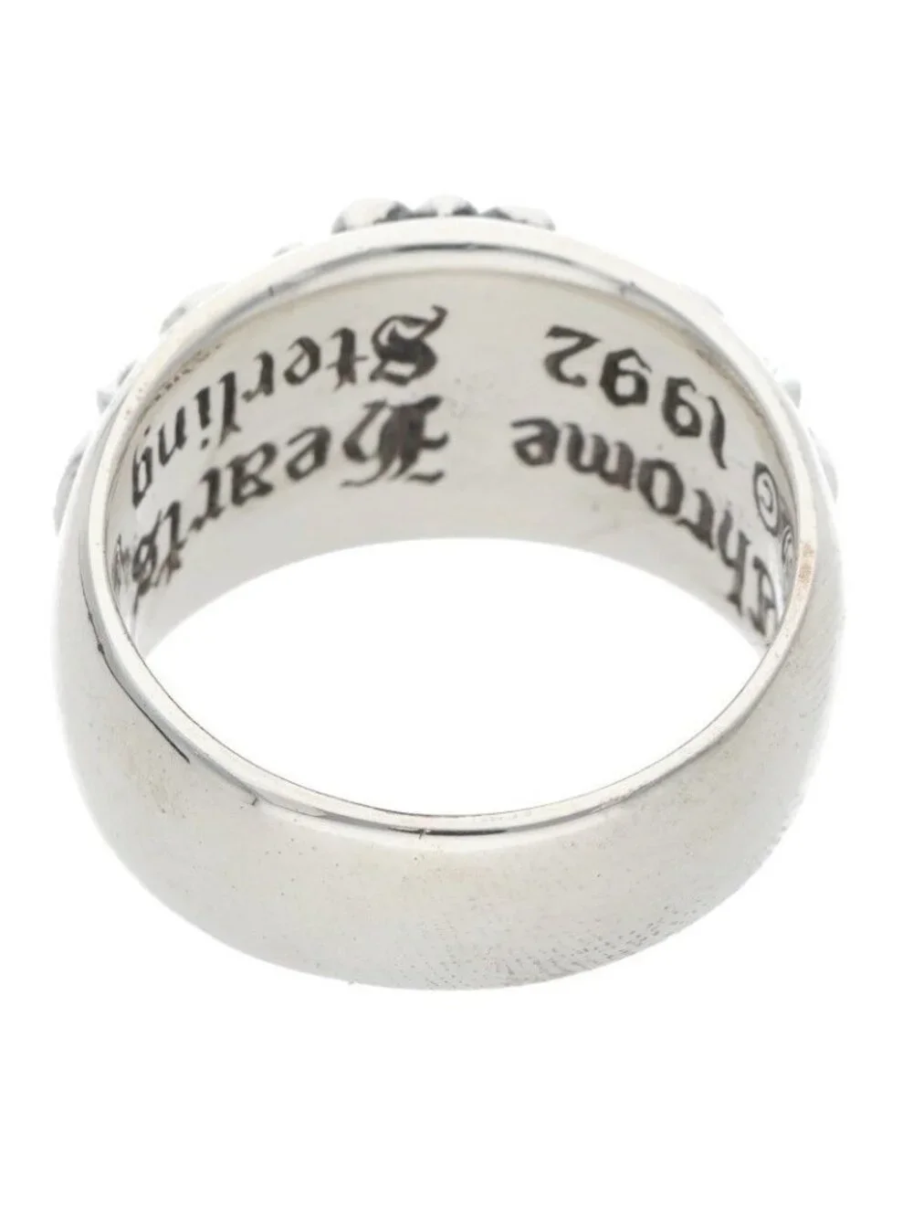 Chrome Hearts Flrl Crs Floral Cross Silver Ring