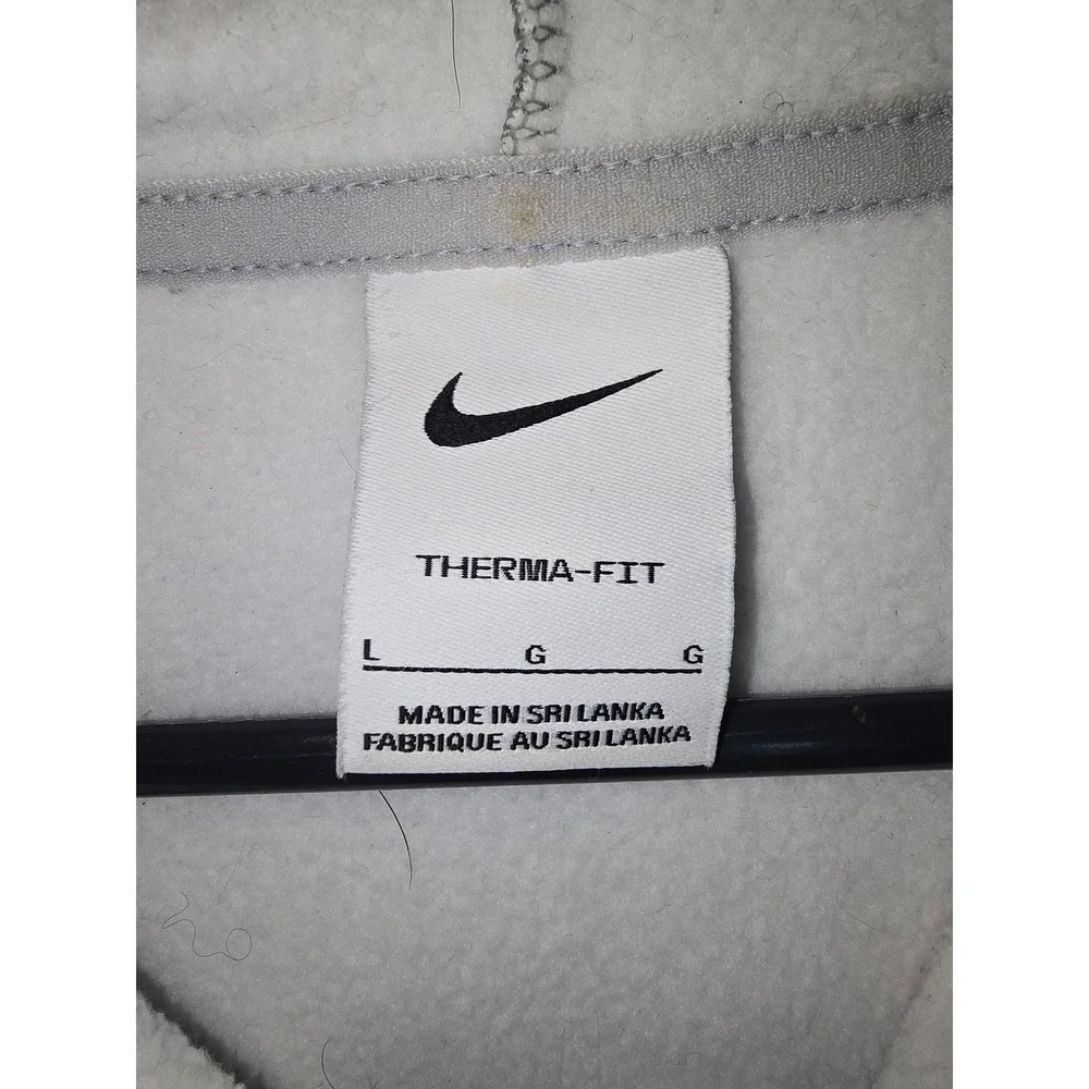 Nike Therma-FIT Cropped Hoodie Grey Just Do It Graphic‎ Pullover Sweatshirt L