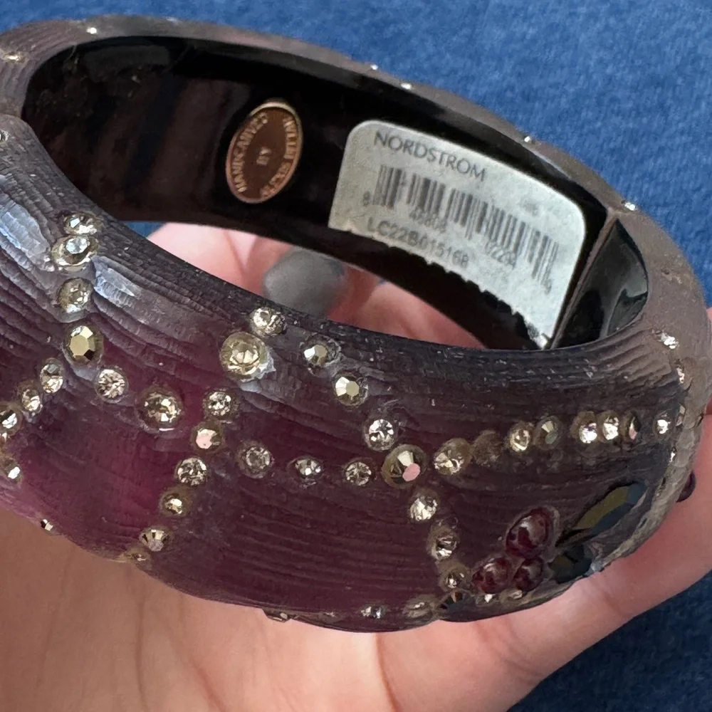 Alexis Bittar Crystal‎ Purple  Studded Lucite Bangle