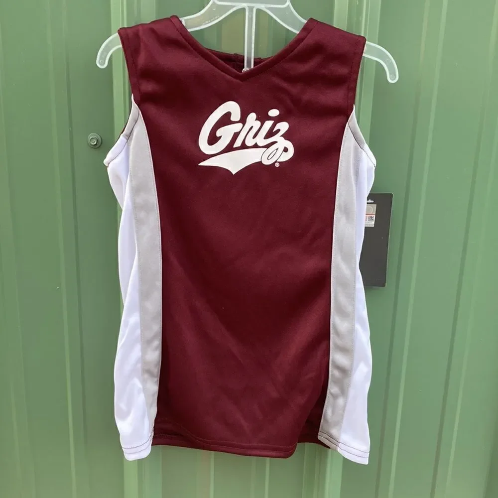 Montana Griz Team Graphic Toddler Girl Cheerleader Outfit Sports Grizzlies Sz 4T