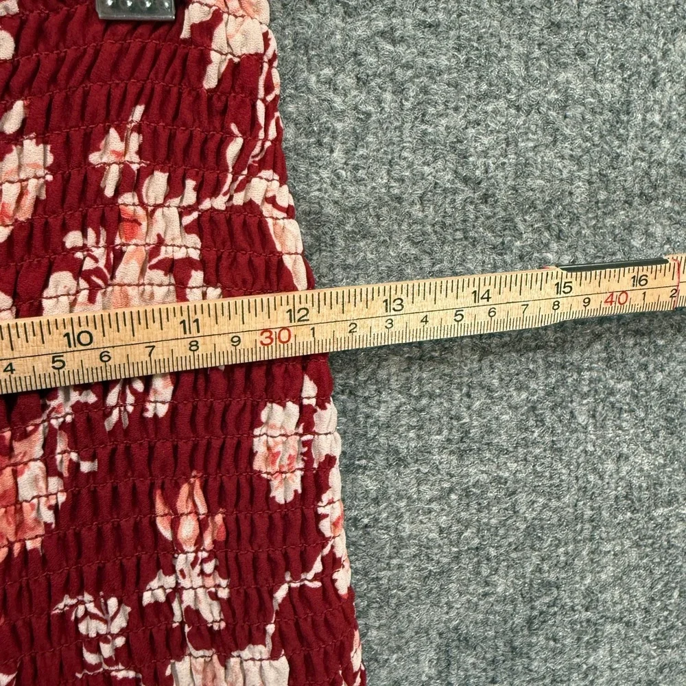 Abercrombie &‎ Fitch 2 Piece Set Women XSP Red Floral Midi Skirt Crop Top Boho